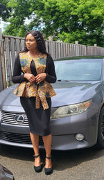 Load image into Gallery viewer, Gorgeous African Print Peplum Blazer
