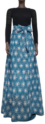 Load image into Gallery viewer, Stylish African Print High Waist Band Skirt-Kiss Splint with Belt.
