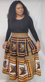 Load image into Gallery viewer, Stylish African Print Kiss Pleat Short Skirt with Pockets.
