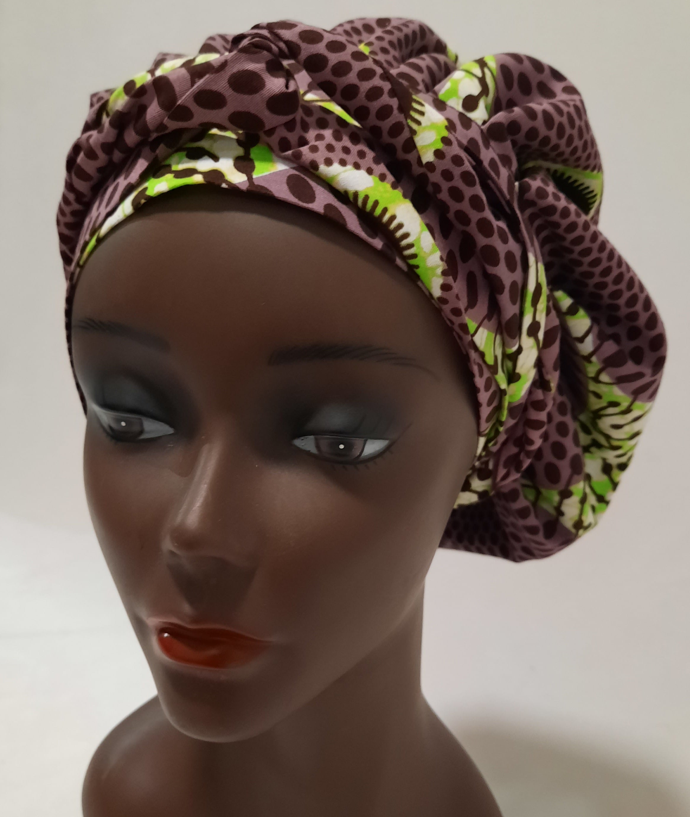 African Print Pre-Tied Satin Lined Head Wrap.