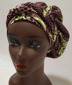 African Print Pre-Tied Satin Lined Head Wrap.