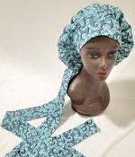 Load image into Gallery viewer, African Print Pre-Tied Satin Lined Head Wrap.
