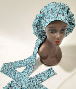 African Print Pre-Tied Satin Lined Head Wrap.