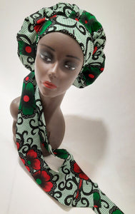 African Print Pre-Tied Satin Lined Head Wrap.