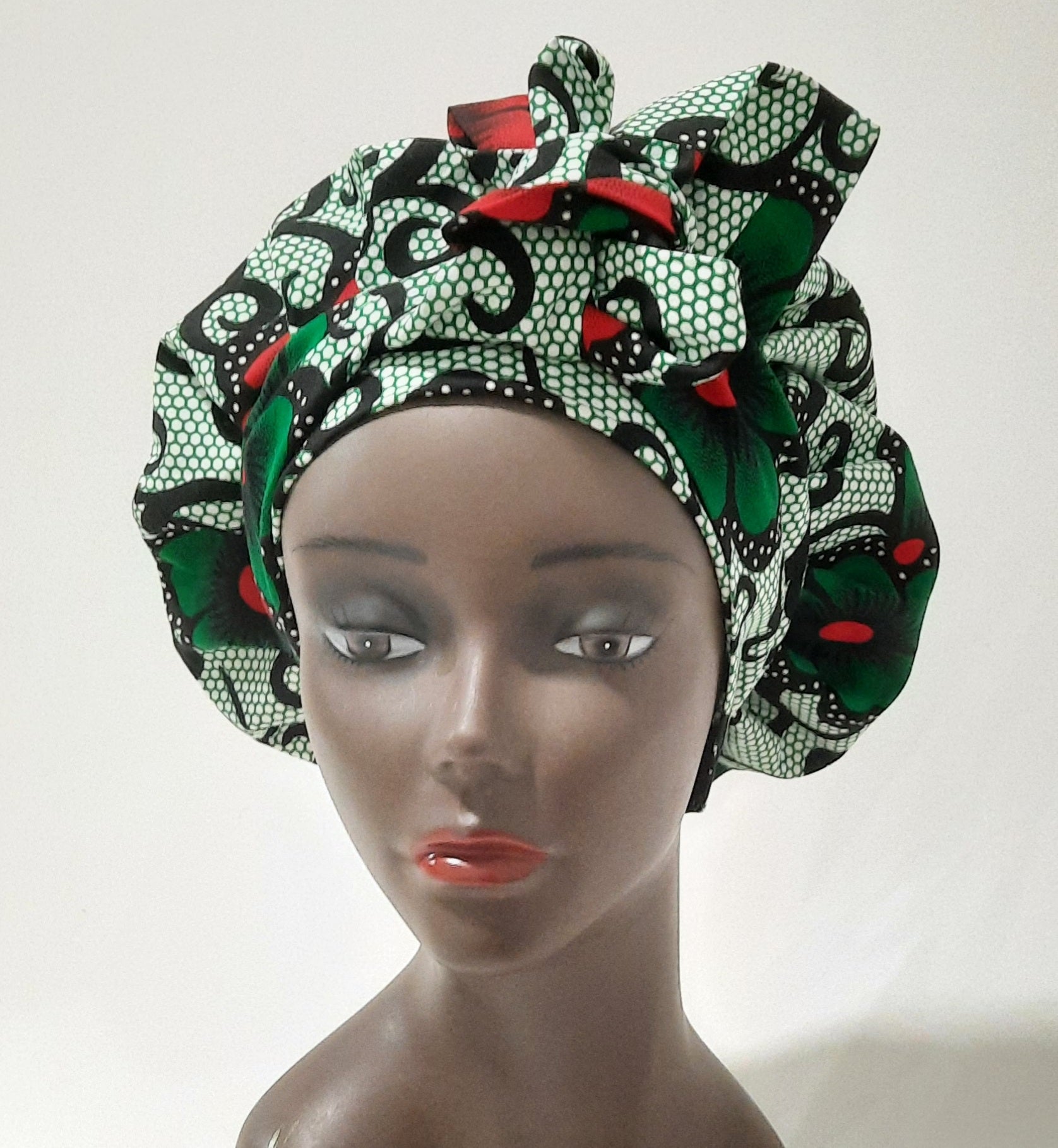 African Print Pre-Tied Satin Lined Head Wrap.