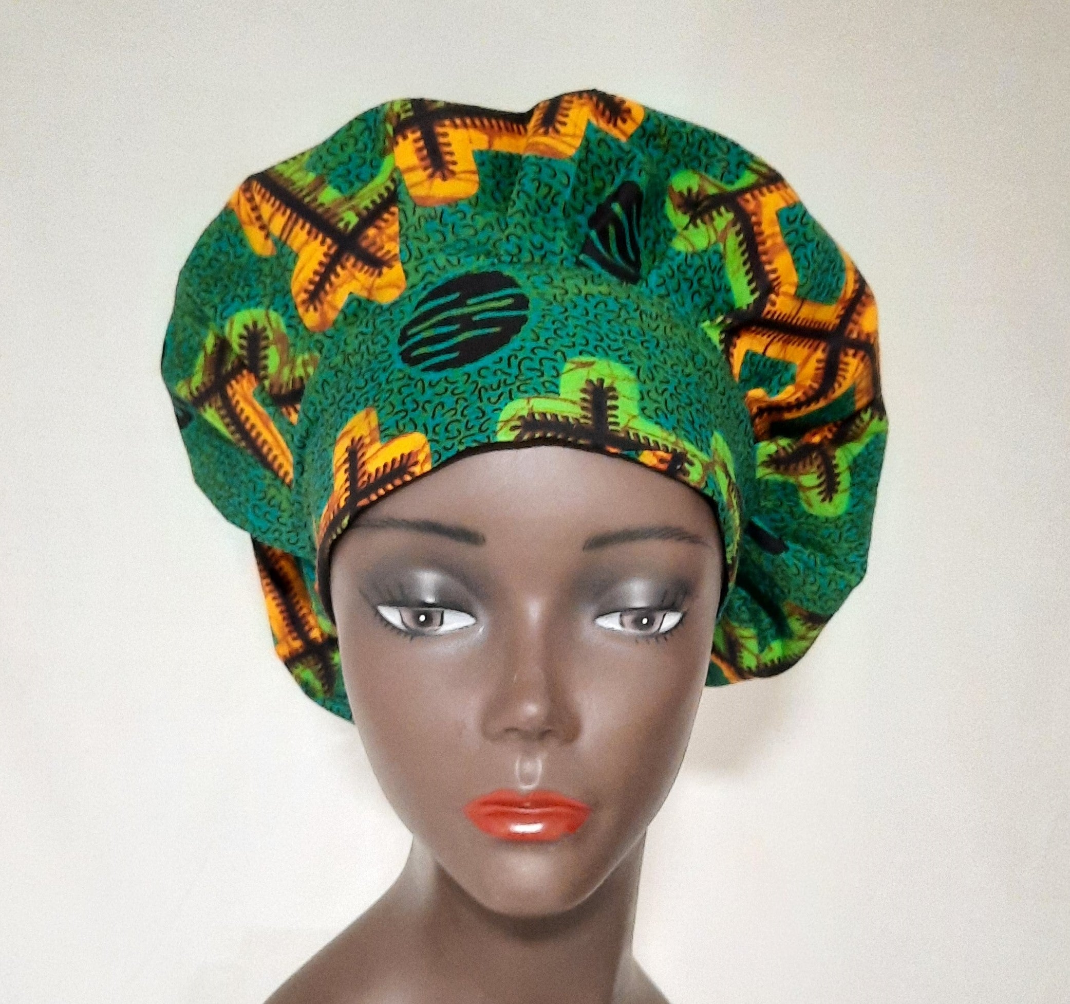 African Print Pre-Tied Satin Lined Head Wrap.