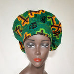 Load image into Gallery viewer, African Print Pre-Tied Satin Lined Head Wrap.
