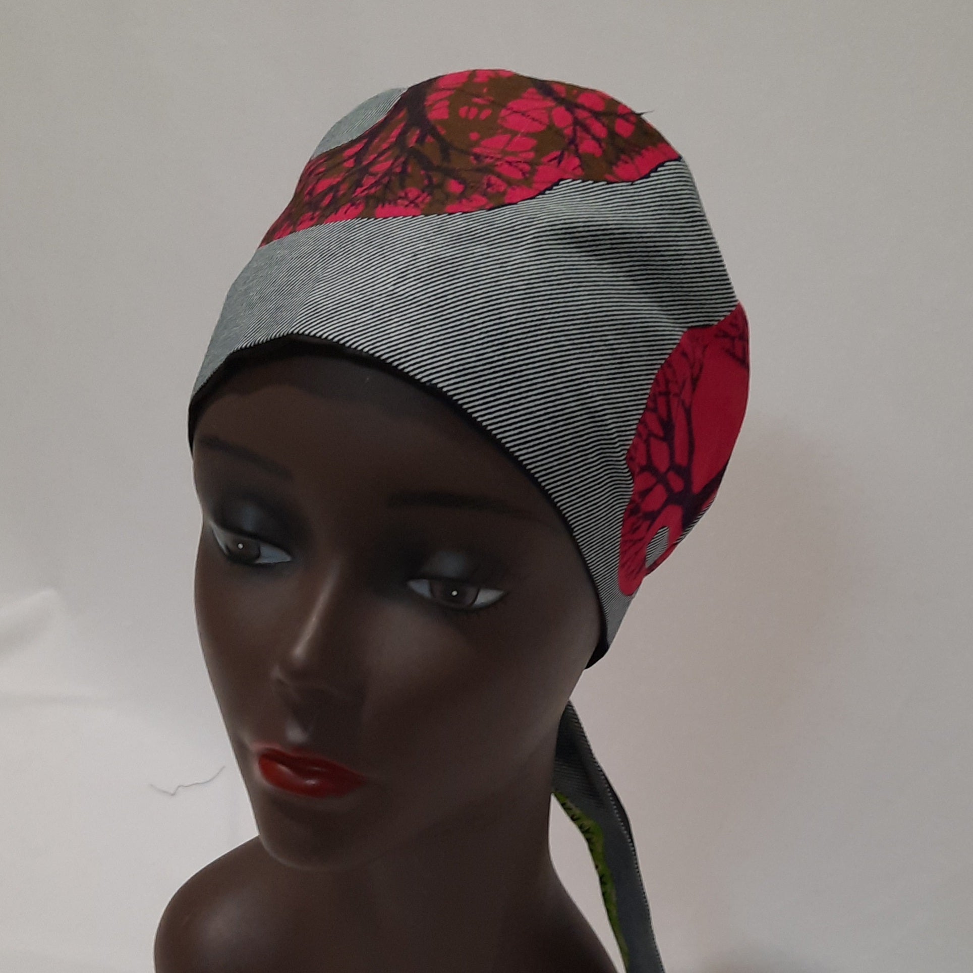 African Print Scrub Cap, Satin Lined