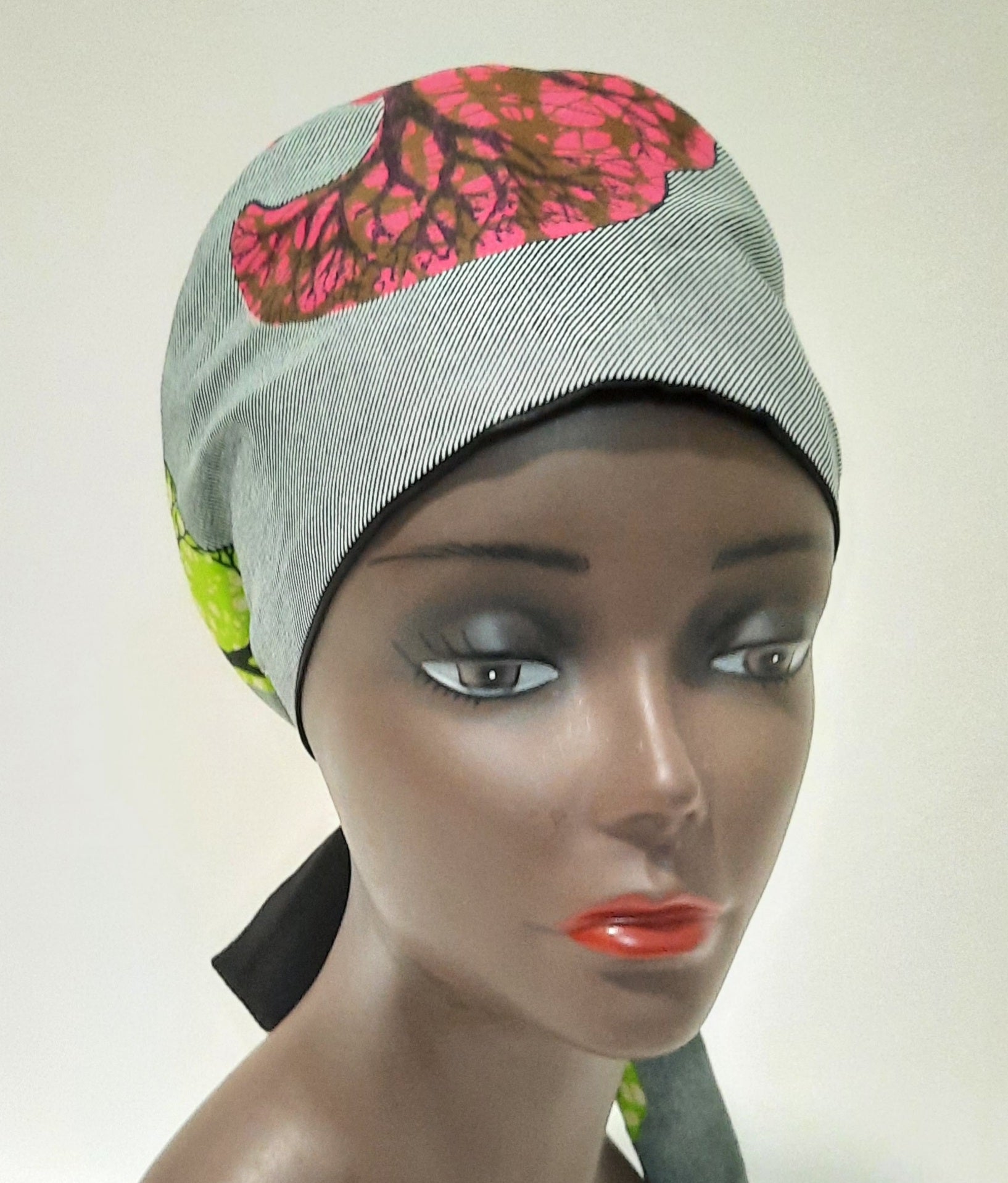 African Print Scrub Cap, Satin Lined