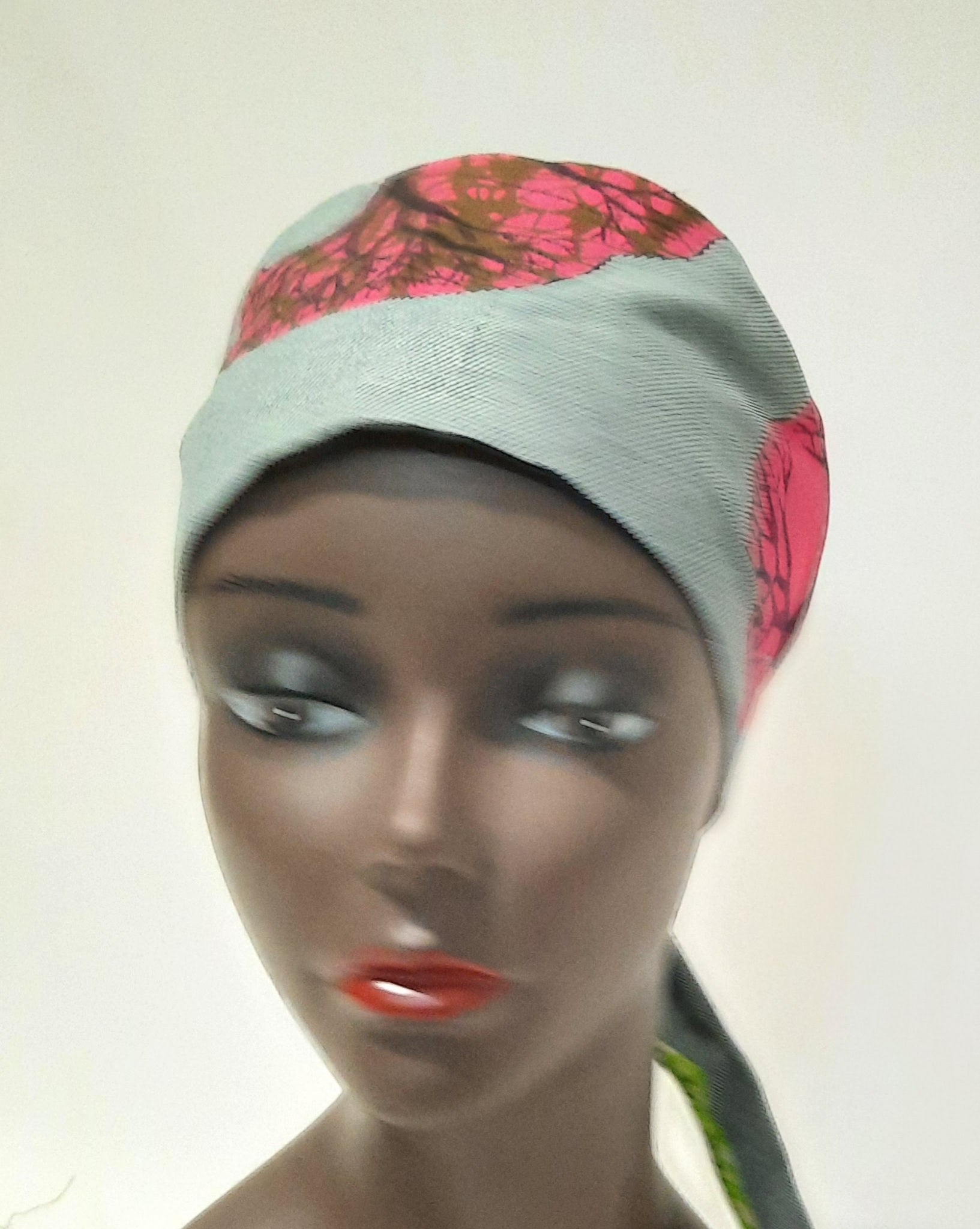 African Print Scrub Cap, Satin Lined