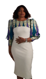 Load image into Gallery viewer, Stylish African Print Jacket Style Puffy Sleeve Top, with back Zipper.
