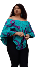 Load image into Gallery viewer, Gorgeous African Print Peplum Top with in Built Tank Top.
