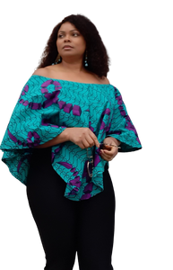 Gorgeous African Print Peplum Top with in Built Tank Top.