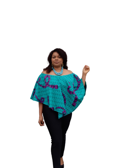 Gorgeous African Print Peplum Top with in Built Tank Top.