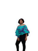 Load image into Gallery viewer, Gorgeous African Print Peplum Top with in Built Tank Top.
