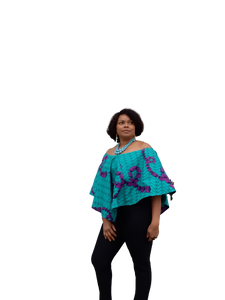 Gorgeous African Print Peplum Top with in Built Tank Top.