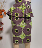 Load image into Gallery viewer, African Print Peplum Midi Sjirt
