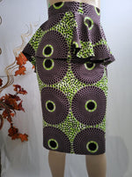 Load image into Gallery viewer, African Print Peplum Midi Sjirt
