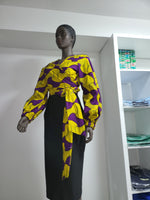 Load image into Gallery viewer, Gorgeous African Print Top Wrap Dress.
