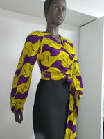 Load image into Gallery viewer, Gorgeous African Print Top Wrap Dress.
