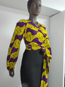 Gorgeous African Print Top Wrap Dress.