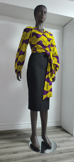 Load image into Gallery viewer, Gorgeous African Print Top Wrap Dress.
