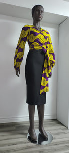 Gorgeous African Print Top Wrap Dress.