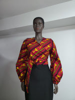 Load image into Gallery viewer, Gorgeous African Print Top Wrap Dress.
