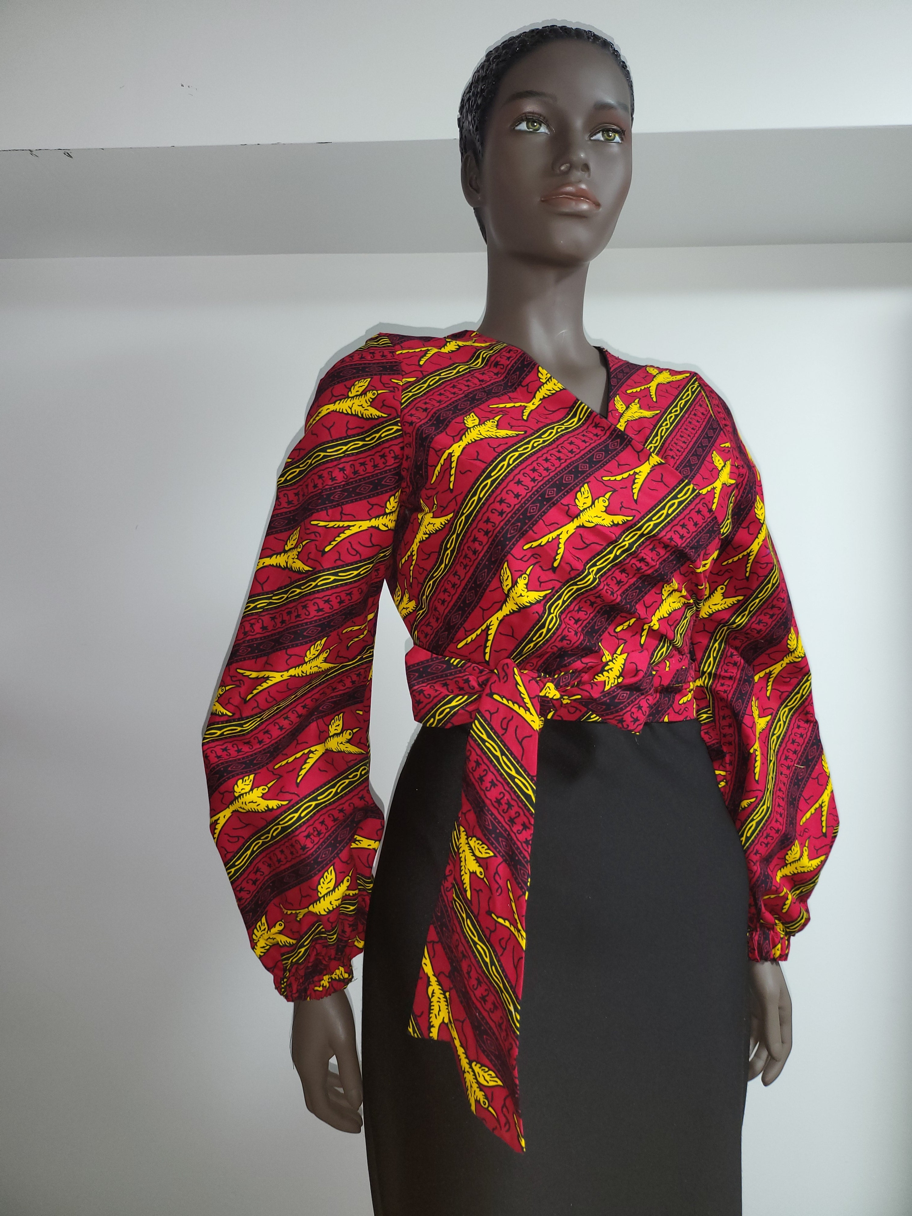 Gorgeous African Print Top Wrap Dress.