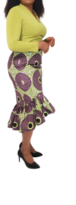 Stylish African Print 3/4 Skirt. High front Low back with bottom print