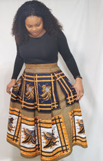 Load image into Gallery viewer, Stylish African Print Kiss Pleat Short Skirt with Pockets.
