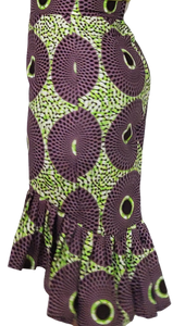 Stylish African Print 3/4 Skirt. High front Low back with bottom print