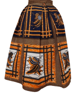 Load image into Gallery viewer, Stylish African Print Kiss Pleat Short Skirt with Pockets.
