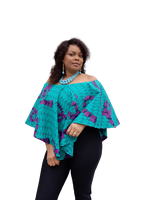 Load image into Gallery viewer, Gorgeous African Print Peplum Top with in Built Tank Top.
