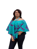 Load image into Gallery viewer, Gorgeous African Print Peplum Top with in Built Tank Top.
