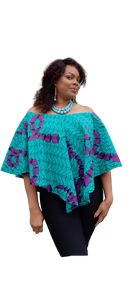 Gorgeous African Print Peplum Top with in Built Tank Top.