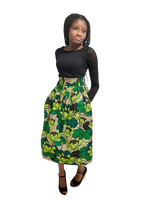 Load image into Gallery viewer, Stylish African Print Knee Length puffy skirt.
