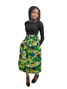 Stylish African Print Knee Length puffy skirt.