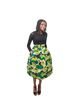 Load image into Gallery viewer, Stylish African Print Knee Length puffy skirt.
