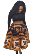 Load image into Gallery viewer, Stylish African Print Kiss Pleat Short Skirt with Pockets.
