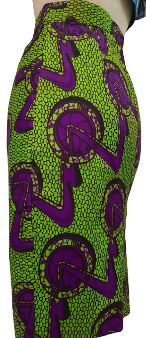 African Print Knee Length Pencil Skirt.