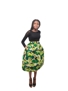 Stylish African Print Knee Length puffy skirt.