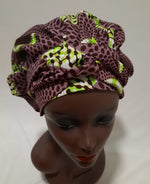 Load image into Gallery viewer, African Print Pre-Tied Satin Lined Head Wrap.
