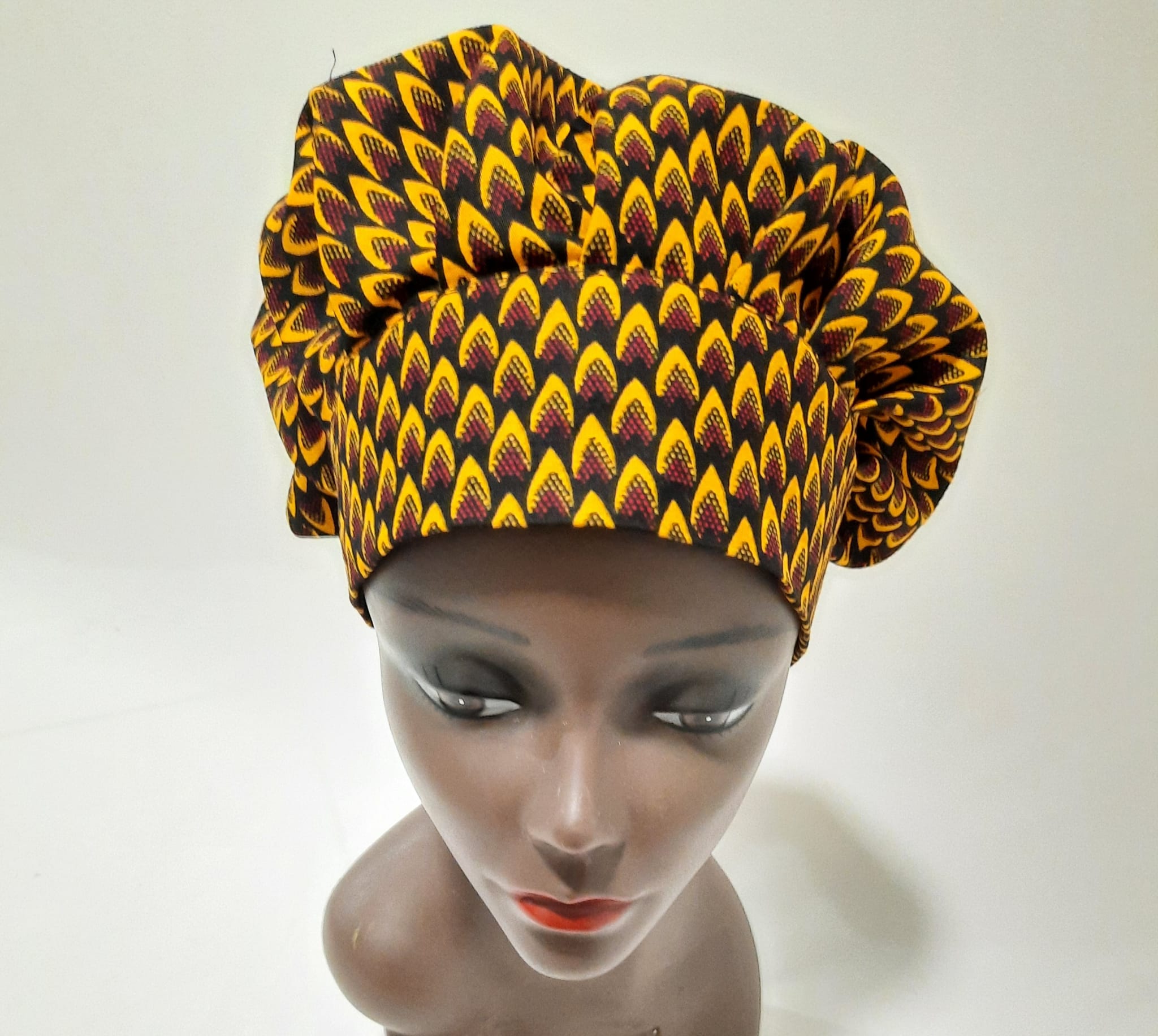 African Print Pre-Tied Satin Lined Head Wrap.