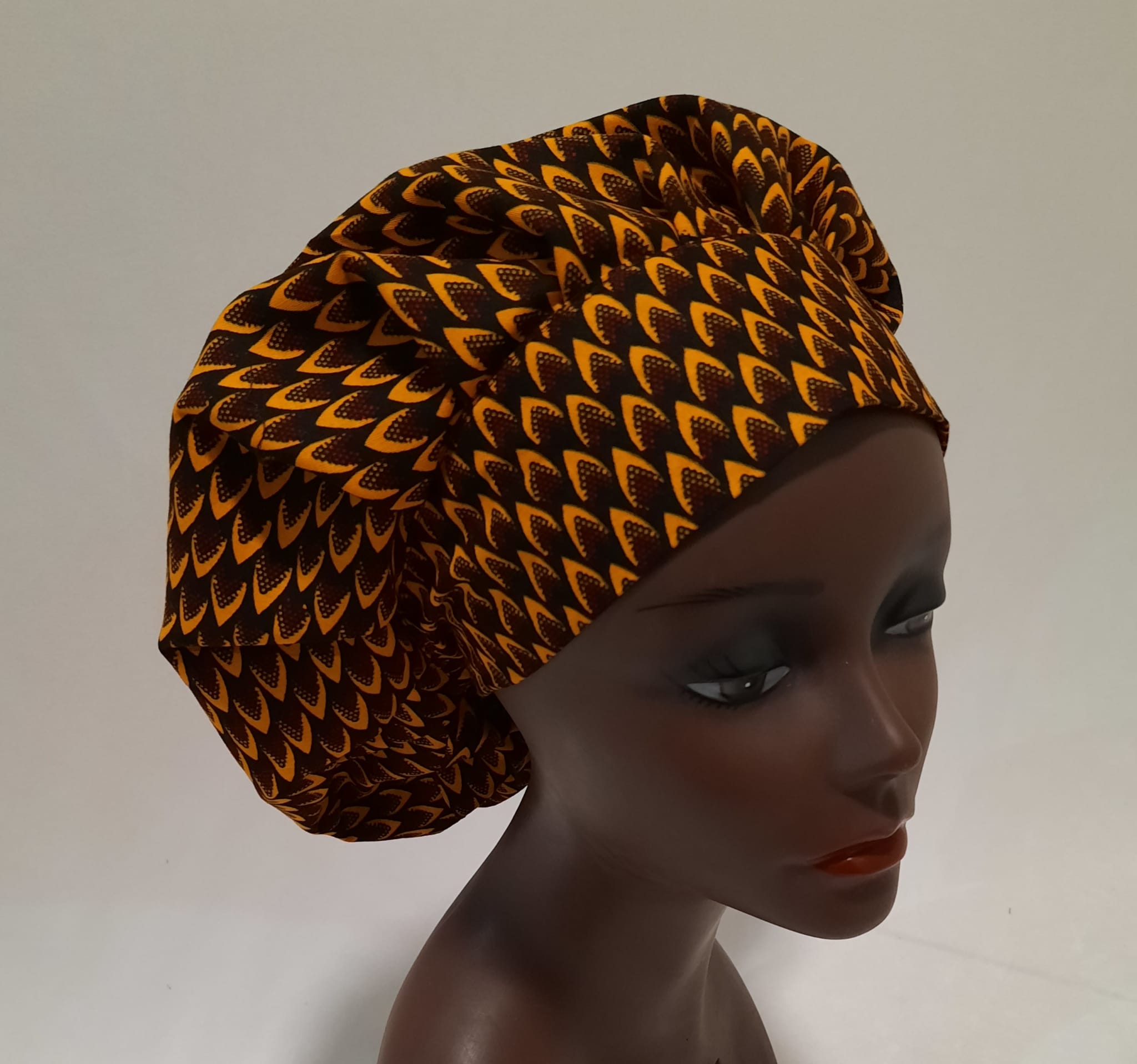 African Print Pre-Tied Satin Lined Head Wrap.