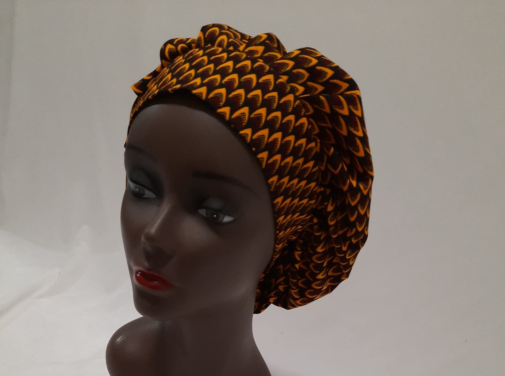 African Print Pre-Tied Satin Lined Head Wrap.