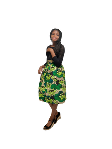 Stylish African Print Knee Length puffy skirt.