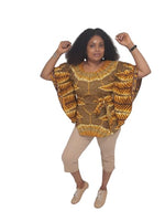 Load image into Gallery viewer, Gorgeous African Print Butterfly Top. With Belt.
