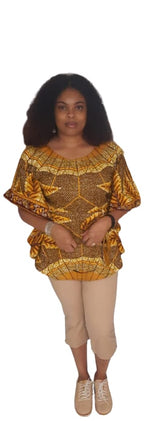 Load image into Gallery viewer, Gorgeous African Print Butterfly Top. With Belt.
