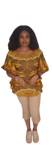 Gorgeous African Print Butterfly Top. With Belt.